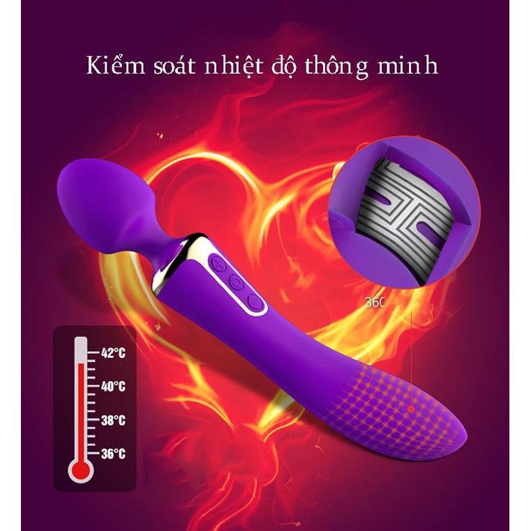 Chày rung massage AV 2 đầu ấm nóng 