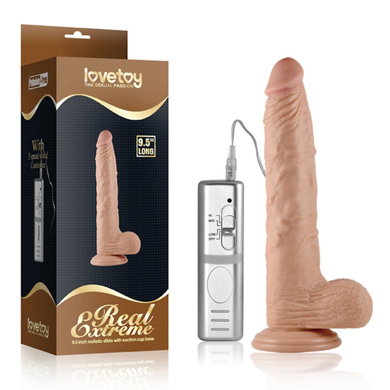  Dương vật silicon thuôn dài Lovetay 9,5 inch 